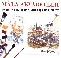 Måla akvareller - porträtt, landskap, stadsmotiv, röda stugor